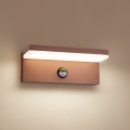 Brilagi - LED zunanja stenska svetilka s senzorjem TESSI LED/10W/230V rjava IP54