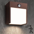 Brilagi - LED zunanja stenska svetilka z senzorjem TERNI LED/12W/230V rjava IP44