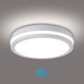Brilagi - LED zunanja stropna svetilka s senzorjem BENE LED/24W/230V premer 26 cm bela IP54