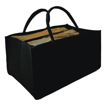 Lesena košara iz filca z ročaji 27x50 cm črna
