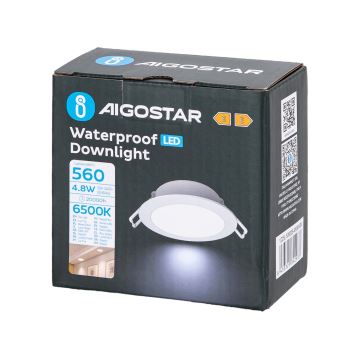 Aigostar - LED Kopalniška vgradna svetilka LED/4,8W/230V 6500K bela IP65