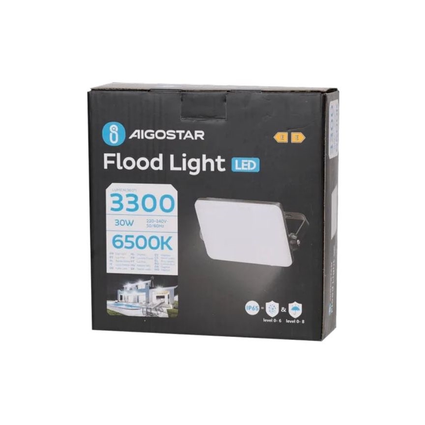 Aigostar - LED Reflektor LED/30W/230V 6500K IP65 črna