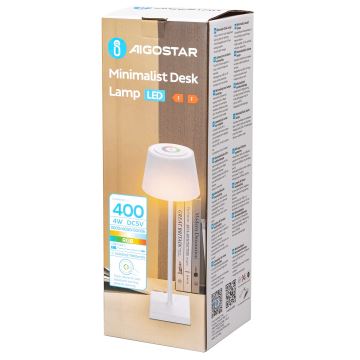 Aigostar - LED RGBW Zunanja zatemnitvena polnilna namizna svetilka LED/4W/5V 3600mAh bela IP54