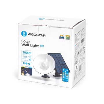 Aigostar - LED Solarna stenska svetilka LED/3,2V 3000K/4000K/6500K IP65 + Daljinski upravljalnik