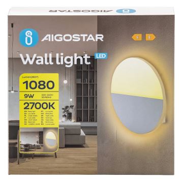 Aigostar - LED Stenska svetilka LED/9W/230V 2700K bela