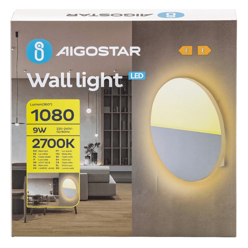 Aigostar - LED Stenska svetilka LED/9W/230V 2700K bela