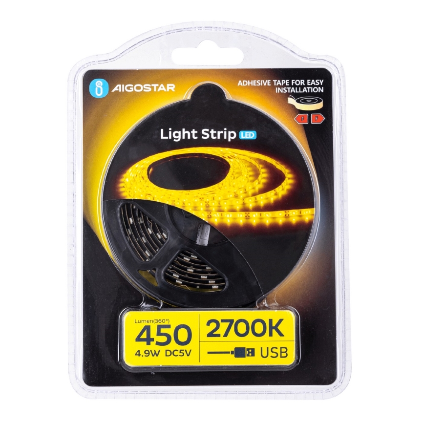 Aigostar - LED Trak 2m LED/4,9W/5V 2700K IP65 črna