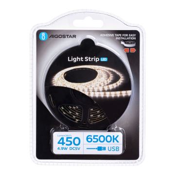 Aigostar - LED Trak 2m LED/4,9W/5V 6500K IP65 črna