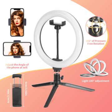 Aigostar - LED Zatemnitvena selfie obročna svetilka LED/12W/230V 2700-6500K 50,5 cm