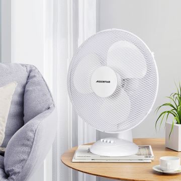 Aigostar - Namizni ventilator 40W/230V bela