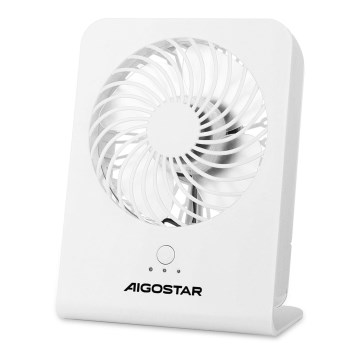 Aigostar - Namizni ventilator 5W/5V bela