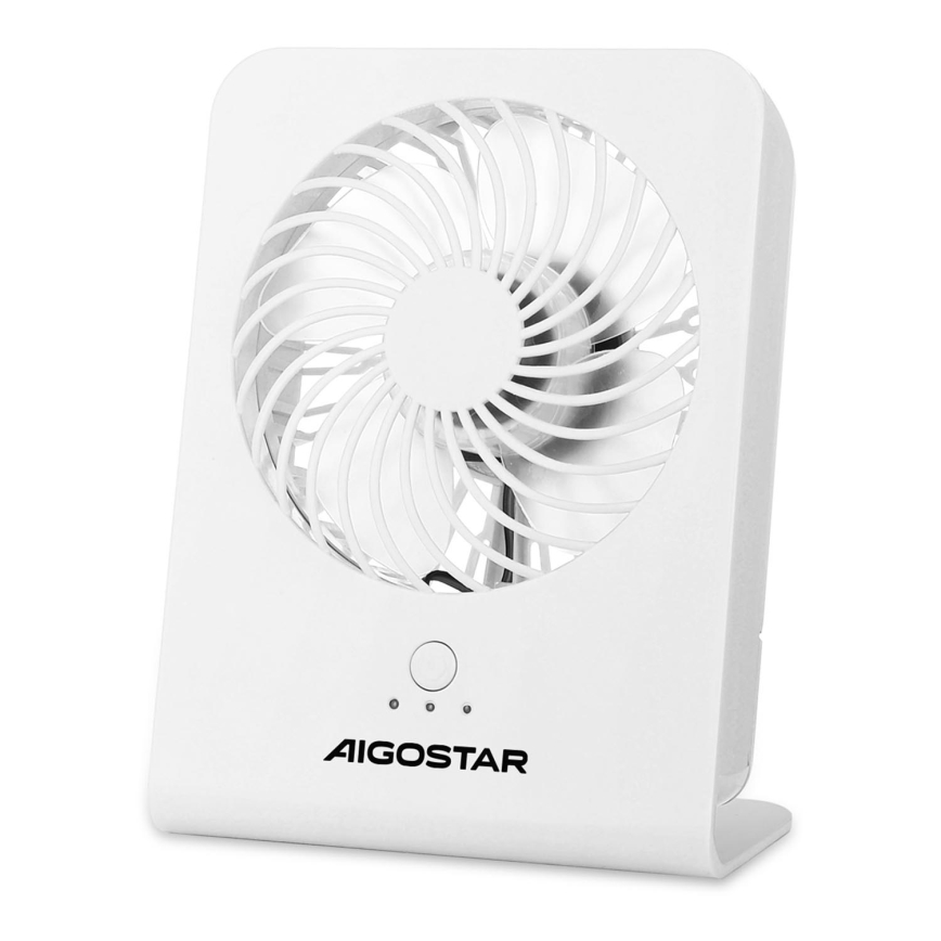 Aigostar - Namizni ventilator 5W/5V bela