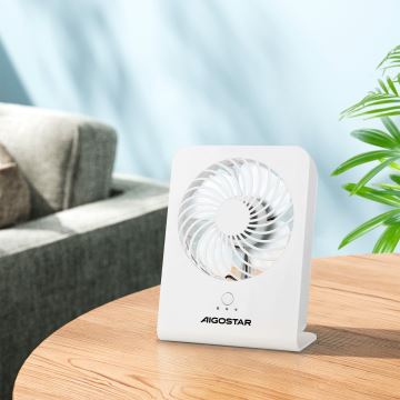 Aigostar - Namizni ventilator 5W/5V bela