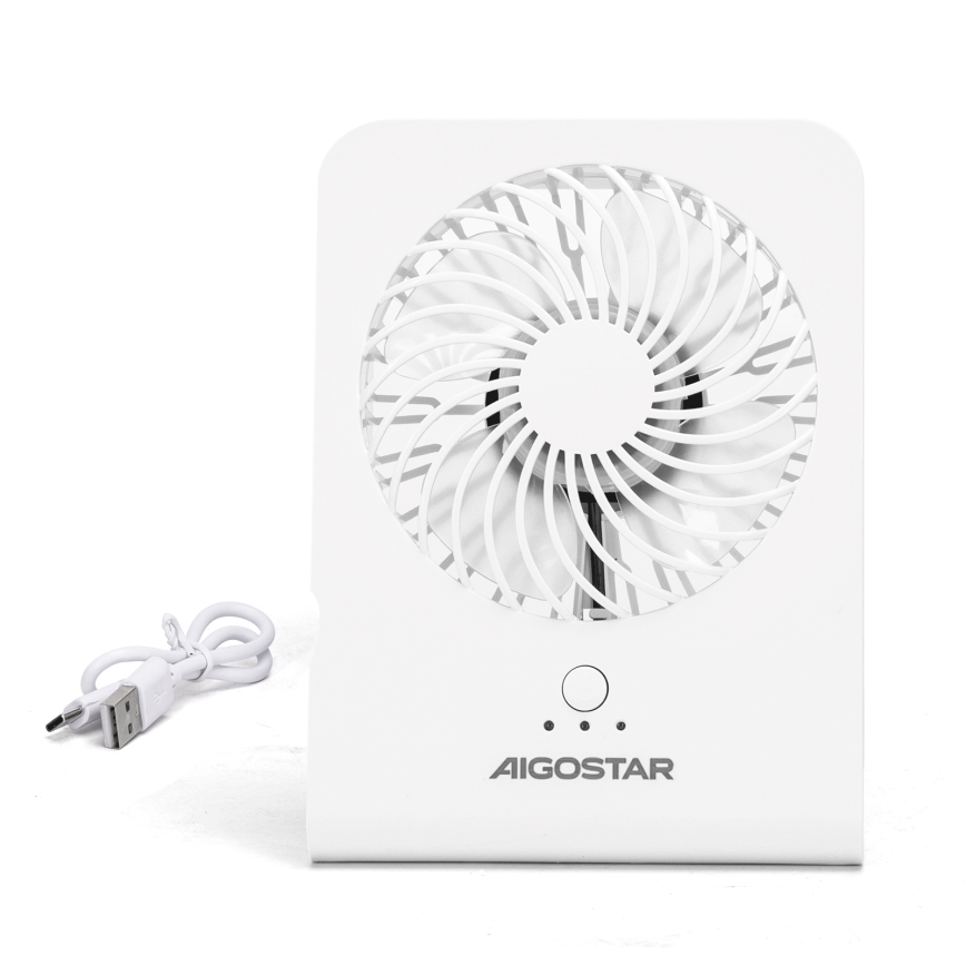 Aigostar - Namizni ventilator 5W/5V bela