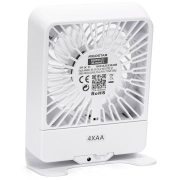 Aigostar - Namizni ventilator 5W/5V bela