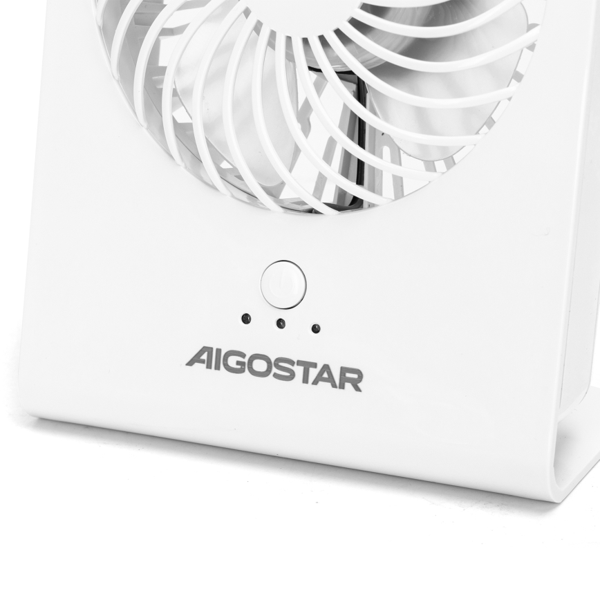 Aigostar - Namizni ventilator 5W/5V bela