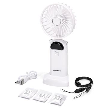 Aigostar - Polnilni ročni ventilator 4W/5V 1200mAh bela