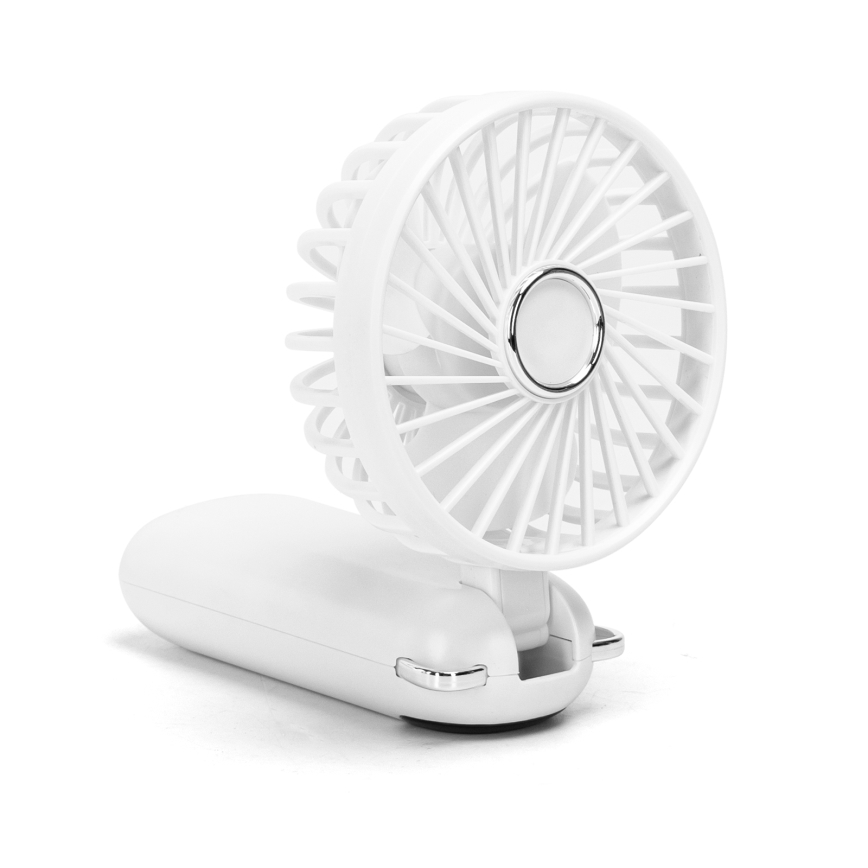 Aigostar - Polnilni ročni ventilator 4W/5V 1200mAh bela