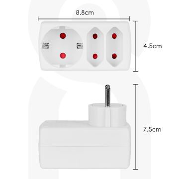 Aigostar - Razdelilec 1x16A/230V + 2x10A