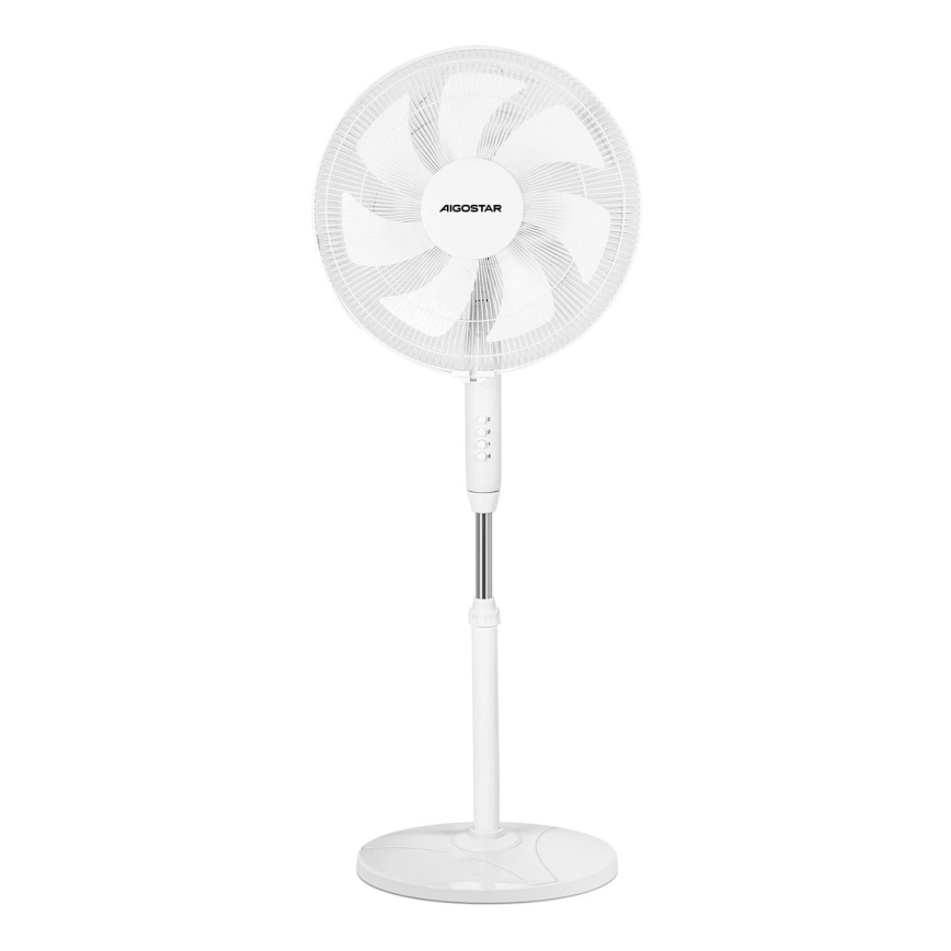 Aigostar - Stoječi ventilator 60W/230V bela