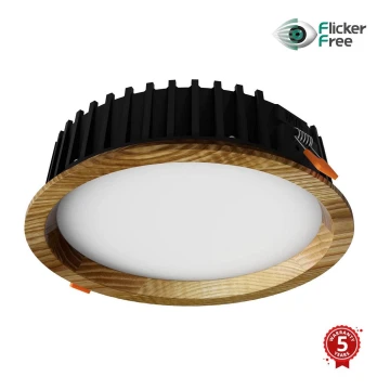 APLED - LED Vgradna svetilka RONDO WOODLINE LED/12W/230V 3000K pr. 20 cm pepel trden les