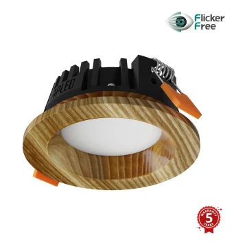 APLED - LED Vgradna svetilka RONDO WOODLINE LED/3W/230V 3000K pr. 9 cm pepel trden les