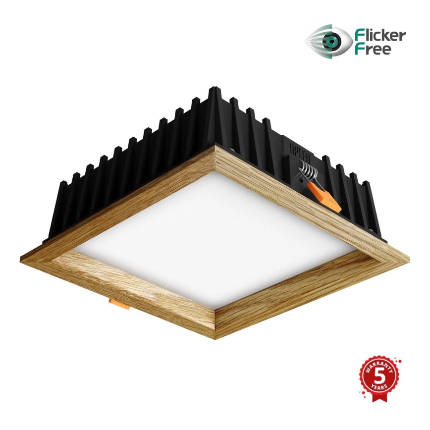 APLED - LED Vgradna svetilka SQUARE WOODLINE LED/12W/230V 4000K 17x17 cm hrast trden les