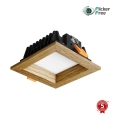 APLED - LED Vgradna svetilka SQUARE WOODLINE LED/3W/230V 3000K 9x9 cm hrast trden les