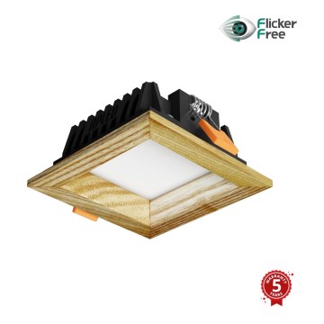 APLED - LED Vgradna svetilka SQUARE WOODLINE LED/3W/230V 3000K 9x9 cm pepel trden les