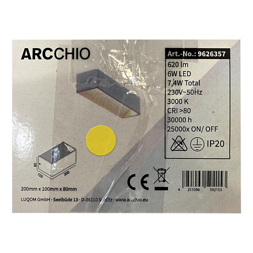 Arcchio - LED Stenska svetilka KARAM LED/6W/230V