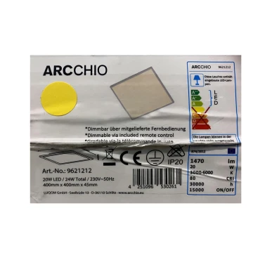 Arcchio - LED Zatemnitvena stropna svetilka PHILIA LED/20W/230V 3000-6000K + Daljinski upravljalnik