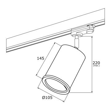 Argon 4303 - Reflektor za tračni sistem DELF 1xE27/15W/230V medenina