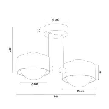 Argon 7215 - Kopalniški lestenec na drogu MASSIMO PLUS 2xG9/6W/230V IP44 zlata