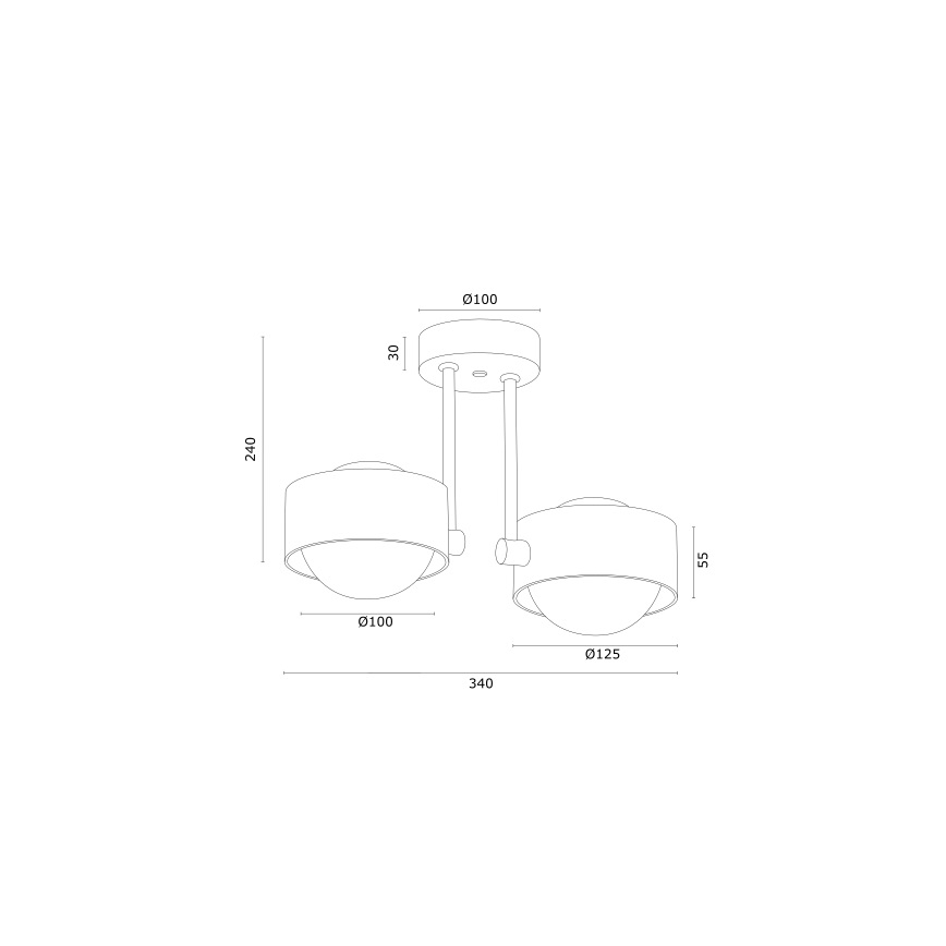 Argon 7215 - Kopalniški lestenec na drogu MASSIMO PLUS 2xG9/6W/230V IP44 zlata