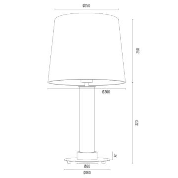 Argon 8540 - Namizna svetilka HAMPTON 1xE27/15W/230V 57 cm bela