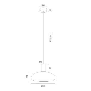 Argon 8565 - Lestenec na vrvici SAGUNTO PLUS 1xE27/15W/230V pr. 30 cm črna