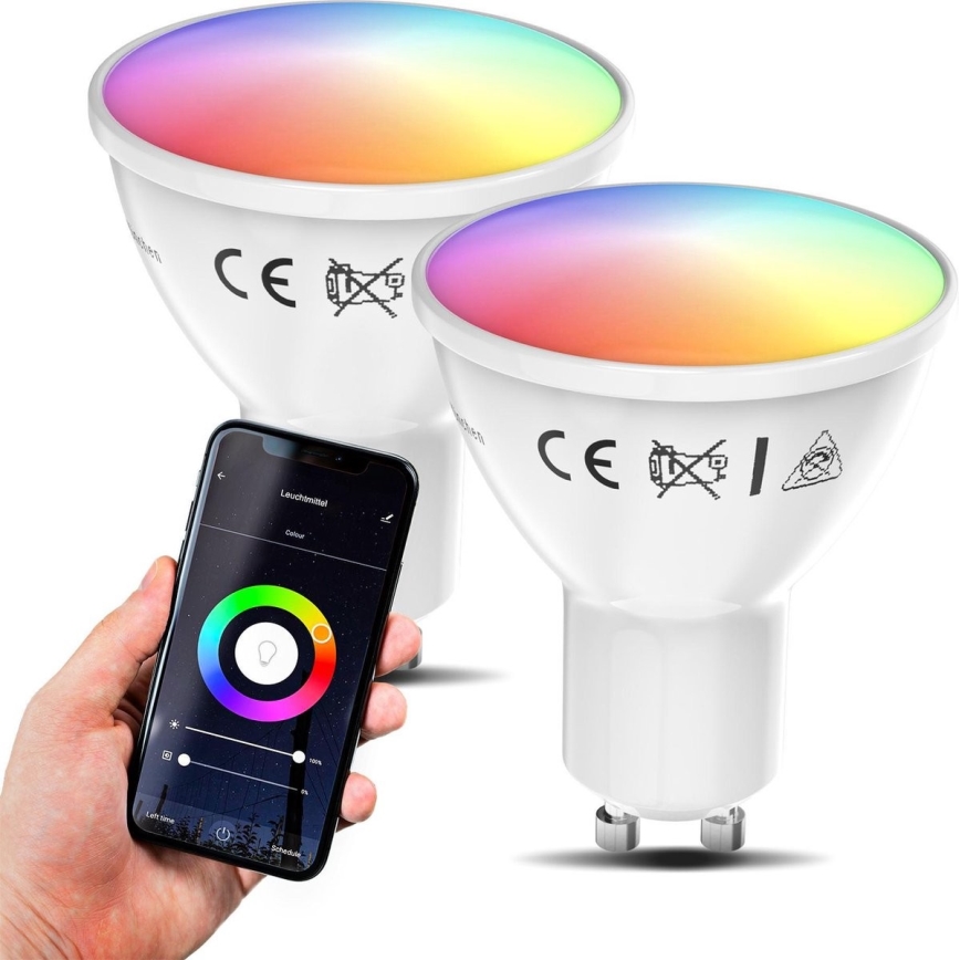 B.K. Licht 1263 - SET 2x LED RGB Zatemnitvena žarnica GU10/5,5W/230V Wi-Fi Tuya