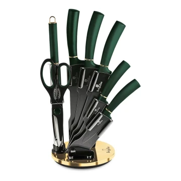 BerlingerHaus - Set nožev iz nerjavečega jekla na stojalu 8 kom. zelena/črna