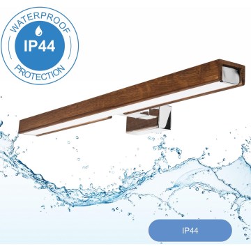 Brilagi - LED Kopalniška luč za osvetlitev ogledala WOODY MIRROR LED/12W/230V IP44 hrast/krom