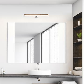 Brilagi - LED Kopalniška luč za osvetlitev ogledala WOODY MIRROR LED/12W/230V IP44 hrast/krom