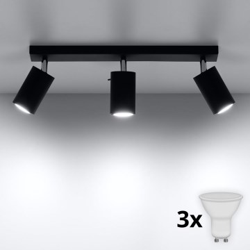 Brilagi -  LED Reflektor ASMUS 3xGU10/7W/230V črna