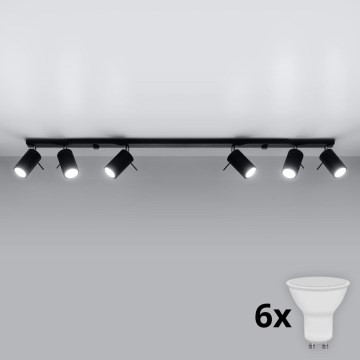 Brilagi -  LED Reflektor ASMUS 6xGU10/7W/230V črna