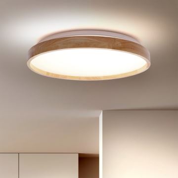 Brilagi - LED Zatemnitvena stropna svetilka ALSON LED/48W/230V 3000-6500K hrast pr. 39,5 cm + Daljinski upravljalnik