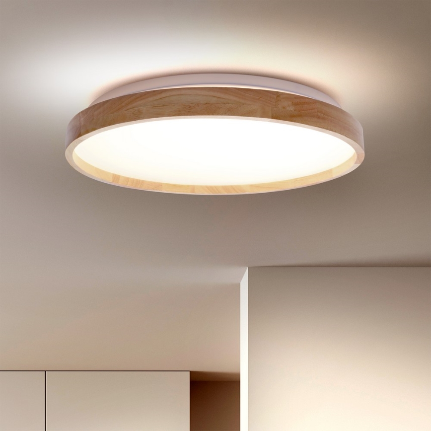 Brilagi - LED Zatemnitvena stropna svetilka ALSON LED/48W/230V 3000-6500K hrast pr. 39,5 cm + Daljinski upravljalnik