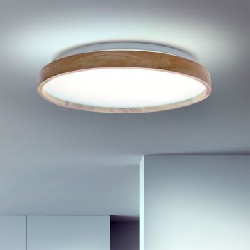 Brilagi - LED Zatemnitvena stropna svetilka ALSON LED/48W/230V 3000-6500K hrast pr. 39,5 cm + Daljinski upravljalnik