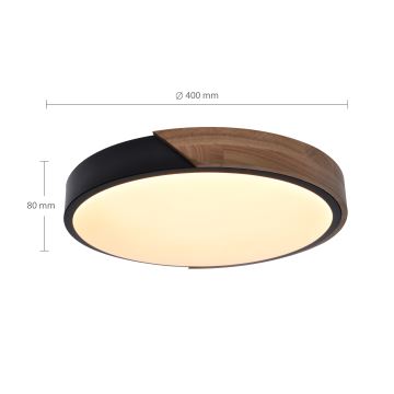 Brilagi - LED Zatemnitvena stropna svetilka PILANA LED/48W/230V 3000-6500K hrast pr. 40 cm + Daljinski upravljalnik