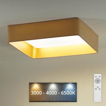 Brilagi - LED Zatemnitvena stropna svetilka VELVET SQUARE LED/24W/230V 3000/4000/6500K + Daljinski upravljalnik bež