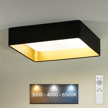 Brilagi - LED Zatemnitvena stropna svetilka VELVET SQUARE LED/24W/230V 3000/4000/6500K + Daljinski upravljalnik črna