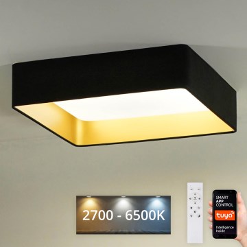 Brilagi - LED Zatemnitvena stropna svetilka VELVET SQUARE SMART LED/36W/230V 2700-6500K Wi-Fi Tuya + Daljinski upravljalnik črna