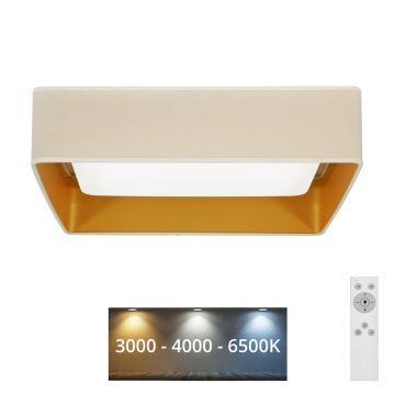 Brilagi - LED Zatemnitvena stropna svetilka VELVET SQUARE LED/24W/230V 3000/4000/6500K + Daljinski upravljalnik krem barva